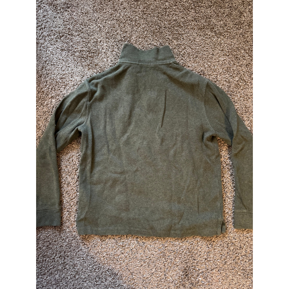 Men's Polo Ralph Lauren Green Quarter-Zip Sweater S with Purple Logo - Picture 4 of 5